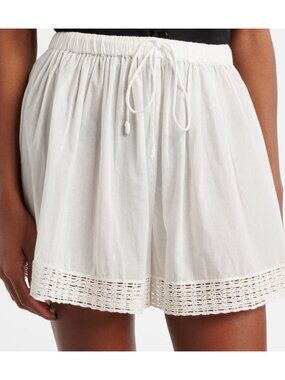 ULLA JOHNSON isla crochet-trimmed cover up shorts white size P XS